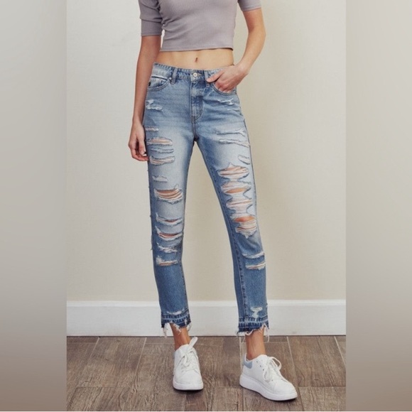 Kancan Women Distressed Blue Jeans Size 11/29 - Picture 4 of 4